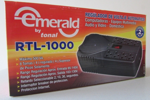 Regulador De Corriente 500va 120v 8 Tomas Teletrabajo Home