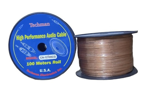 Rollo De Cable Rca 2x2, 100 Mts Trasparente