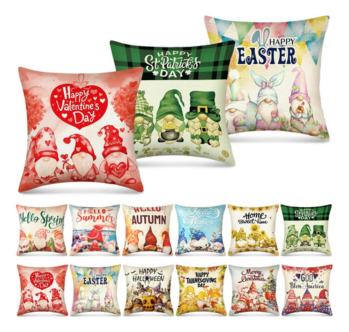 Newwiee 12 Sets Spring Summer Fall Winter Pillow Covers 18 X