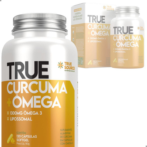 True Cúrcuma + Ômega Lipossomal 120 Cápsulas True Source