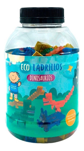 Imagen 1 de 5 de Eco Ladrillos - 4 Dinosaurios 142 Pz - Fundacion Garrahan