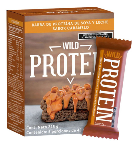 Wild Foods Barra De Proteína Sabor Caramelo 5 Piezas