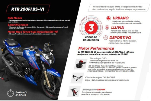 Imagen 11 de 22 de Tvs Rtr 200 Fi 4v Inyeccion Abs Nuevo Modelo Con Sliders