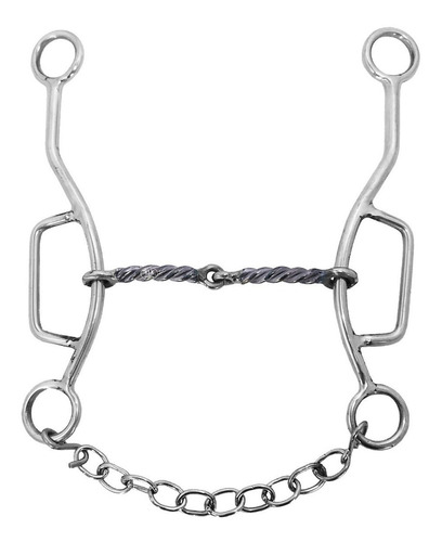 Bridao Levantado Inox Para Cavalo Bocal Torcido Articulado