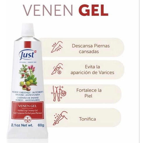 Venen Gel Para Piernas Circulación Y Varices Swiss Just