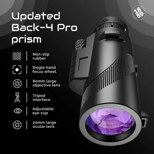 Telescopio Monocular Hd 80x100 Adaptador Y Trípode Para Aves Color
