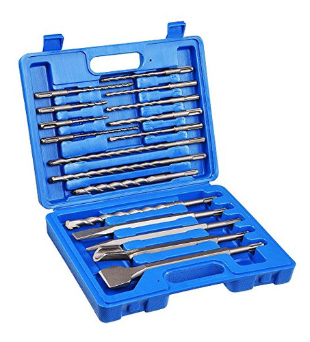 Yescom 17pcs Sds Plus Rotary Hammer Drill Bits Chisel Concre