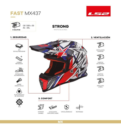 Casco Cross Ls2 437 Fast Strong Enduro Cuota Devotobikes