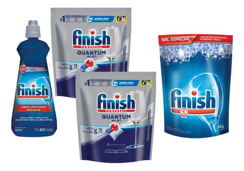 Finish Pack Quantum 30 Tabs.+ Abrillantador 400ml.+ Sal 1 Kg