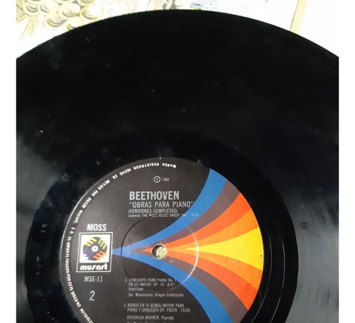 Disco Lp De Vinilo De Beethoven Antiguo Usado Sin Tapa