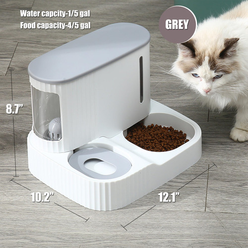 Comedero Automático Para Gatos Kit Temporizador Gravedad Mod Gris