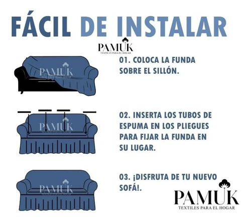 Fundas Turcas De Sillón Con Faldón 3 Cuerpos Unicolor Tf