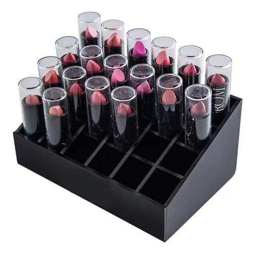 Organizador Porta 24 Batom Acrílico Maquiagem Colorido Kit