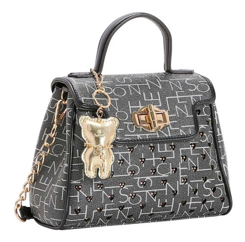 Bolsa Feminina Chenson Original Mao Tranversal Media Cor Preto Cor da correia de ombro Preto