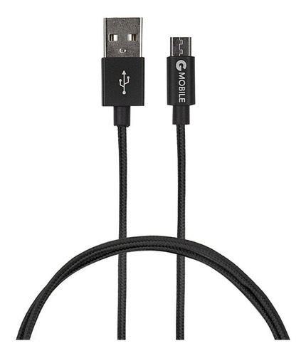 Cable Micro Usb A Usb De 1m De Largo Puntas De Metal Color N Color Negro