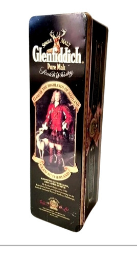 Caja Lata Impresa Whisky Glenfiddich, Vacía De Colección. 