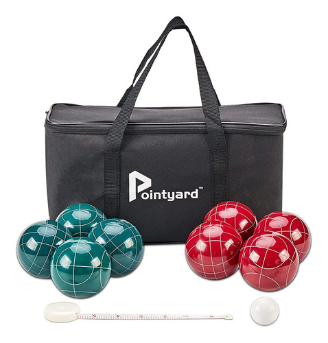 Kit De Juego De Bochas Pointyard , 9 Bolas, Rojo Y Verde