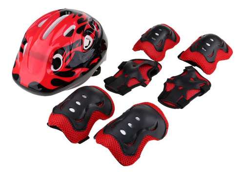 Nuevo 7pcs Skating (58-62cm) Rodilleras Y Coderas Set De