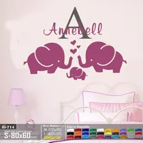 Comprar Vinilos Decorativos Elefante Corazones Nombre Personalizado
