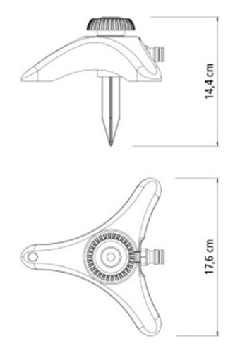 Imagen 3 de 9 de Aspersor Estatico Riego Con Base De Apoyo Tramontina