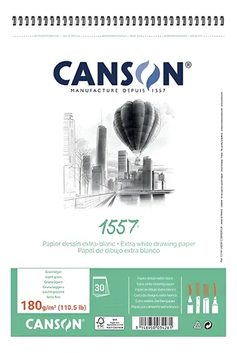 Block Canson 1557 A5 Espiralado 180 Gramos 30 Hojas