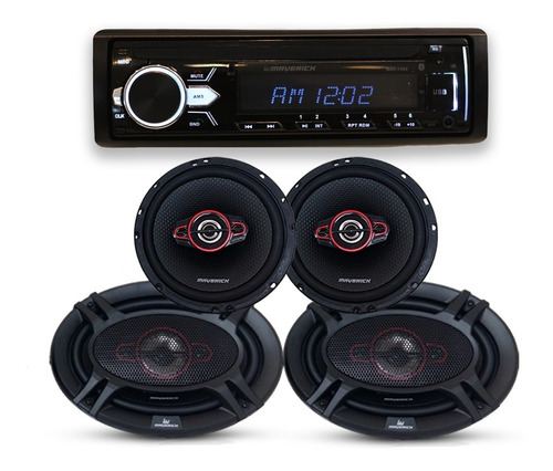 Combo Estereo Maverick Usb Bt Parlantes 5.25 Y Parlantes 6x9