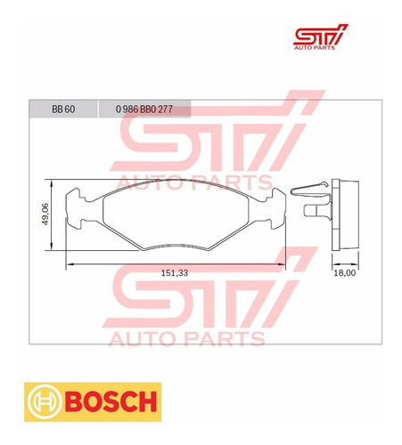 Imagem 2 de 2 de Pastilha Freio Bosch Siena 1.0 16v Bb60 2000 2001 2002 2003