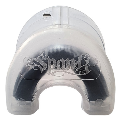 Protetor Bucal Profissional Com Estojo Arcada Superior Spank Cor Preto Sabor Sem Sabor