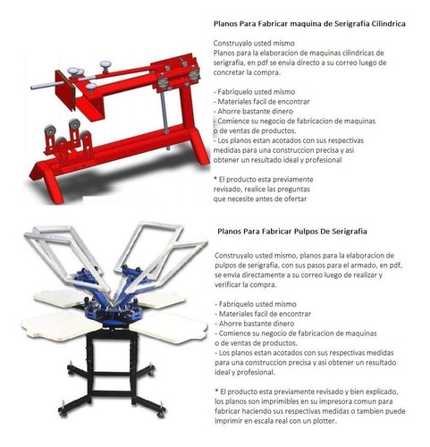 Planos Para Fabricar Maquina Pulpos Serigrafia Cilindrica