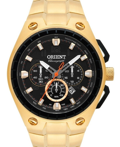 Relógio Orient Masculino Dourado Cronografo Mgssc019 P2kx