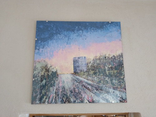 Cuadro Hecho A Mano. Envidriado. 40x40. Gasometro Gral.paz.