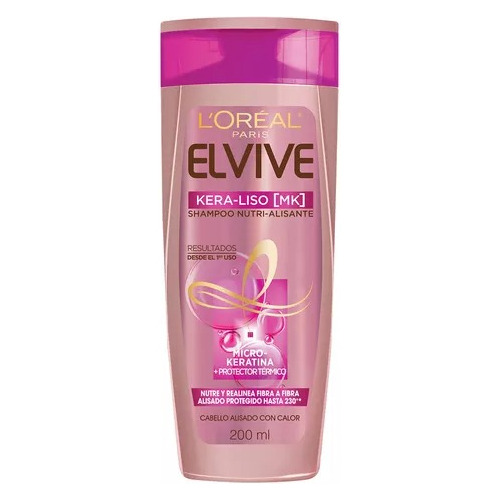 Shampoo Alisado Kera Liso 230 Elvive L'oréal 200ml