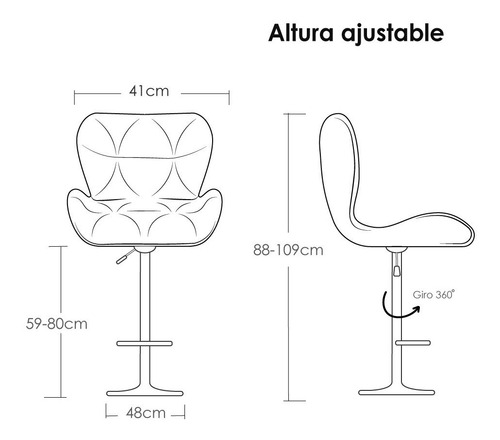 Silla De Bar Acolchada Con Respaldo Geométrico Taburete Color de la estructura de la silla Plateado Color del asiento Rojo