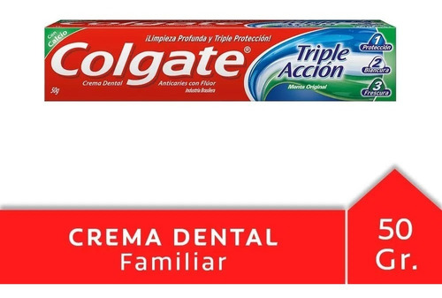 Pasta Dental Colgate Triple Acción Menta Original Crema 50g