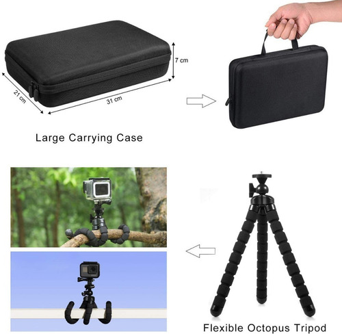 Imagen 6 de 8 de Kit De Accesorios 62 En 1 Para Gopro8 Hero 9/8/7/6/5/4