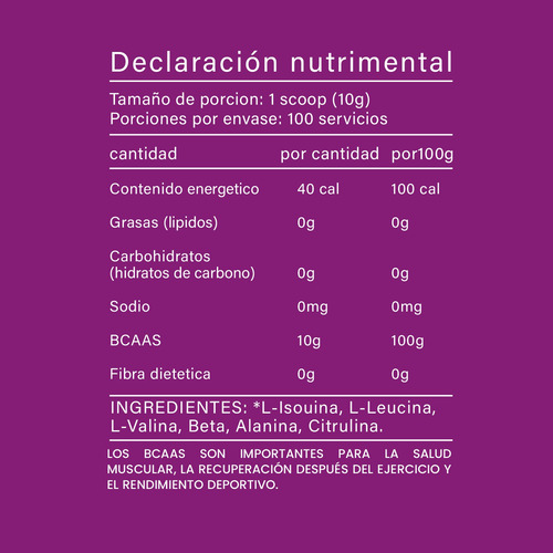 Aminoácidos Bcaas Polvo Dalton 1kg Sabores 100 Servicios Natural-