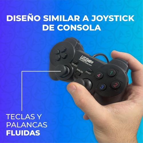 Imagen 4 de 10 de Joystick Analogico Usb Para Pc Con Vibracion Dualshock