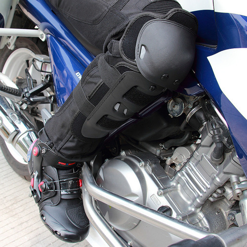 Kit Joelheiras Cotoveleira Caneleira Proteção Moto 4 Pçs Zem Preto