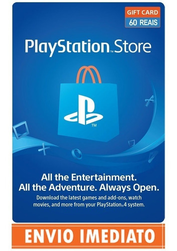 Cartão Psn Playstation Store Brasil 60 Reais Psn Imediato