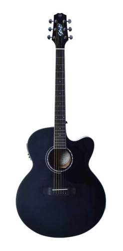 Violão Seizi Jumbo Shogun Cutaway Open Pore Black Jumbo