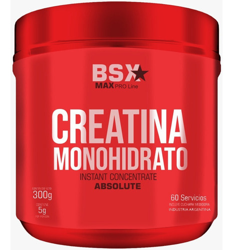 Creatina Monohidrato Bsx Nutrition 300gr Sabor Sin Sabor