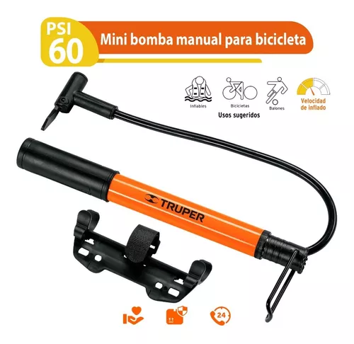 Mini Bomba Manual Para Bicicleta 60 PSI TRUPER