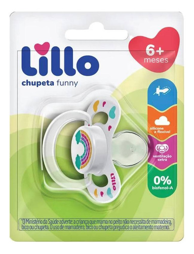 Chupeta Bico De Silicone Funny 6m+ Lilás - Lillo