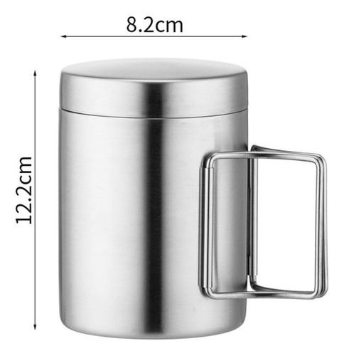 Taza De Acero Inoxidable For Acampar, Taza De Té Con 400ml