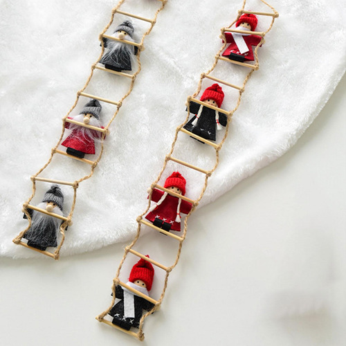 Adorno Colgante De Navidad, Mini Muñecas Subiendo En
