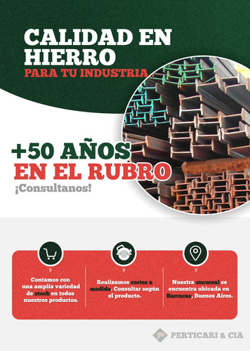 Perfil U De Hierro Perfil Upn (65x42 Mm X 6 Mts) Perticari