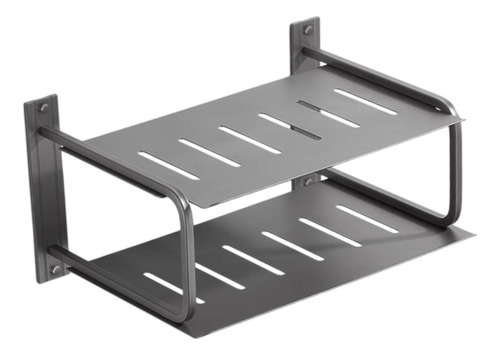 2 Capas Proyector Estante De La Pared Enrutador De Gris