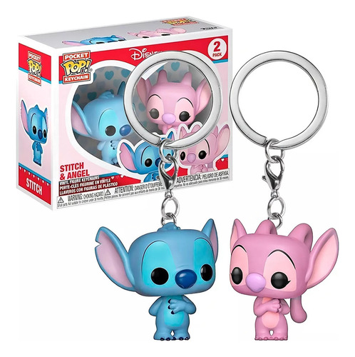 Cx 2 Llaveros Funko Stitch Y Angel Disney Pop For Parejas