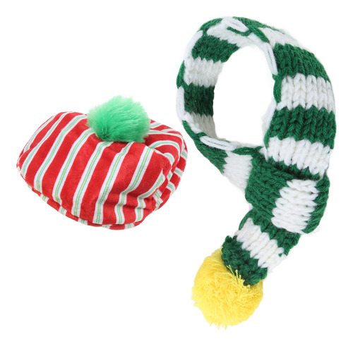 Set De Bufanda Tejida Para Perro Y Adorable Gorro Navideño P