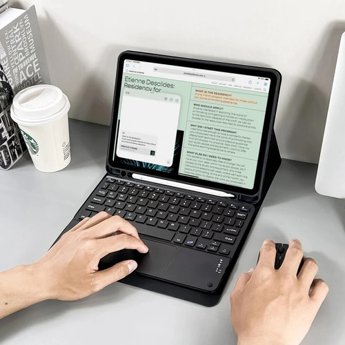 Capa Com Teclado Com Touchpad + Caneta+ Mouse P iPad Air 5